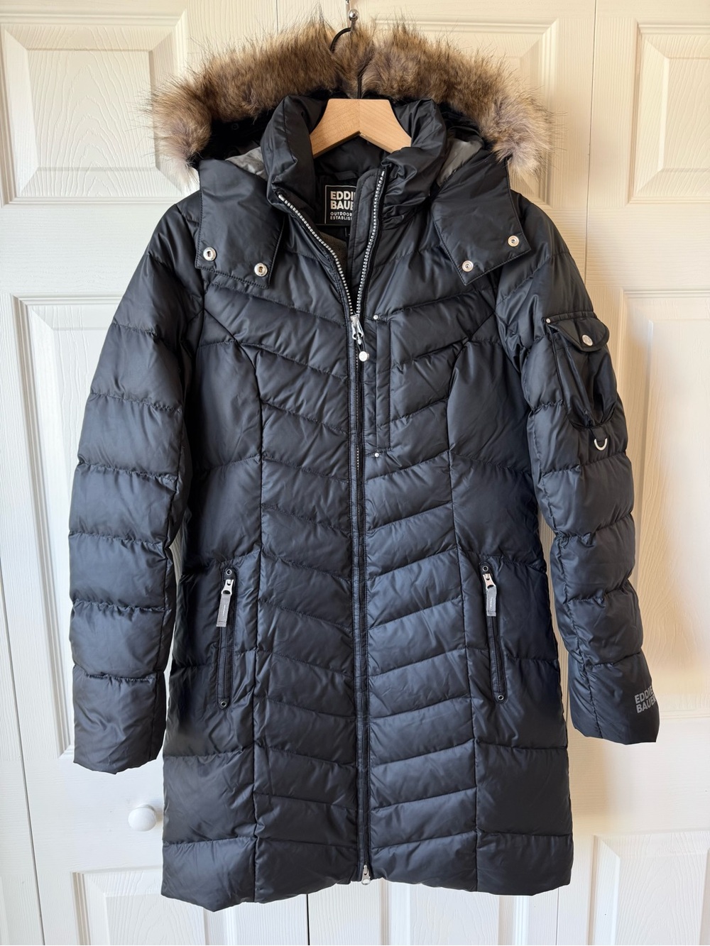 Eddie Bauer Sun Valley Down 650 Parka Size S Black Puffer Coat Winter Jacket